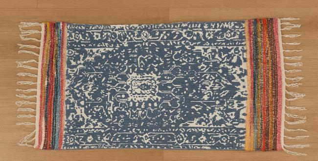 سجادة هندية يدوية 100% قطن – تصميم تقليدي مع لمسات عصرية